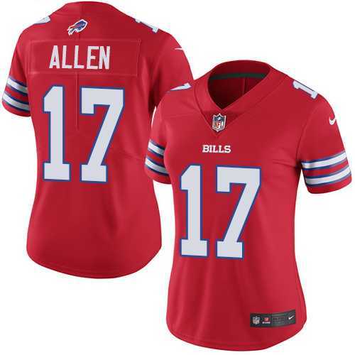 Womens Bills #17 Josh Allen Red Vapor Untouchable Limited Stitched NFL Jersey->women nfl jersey->Women Jersey
